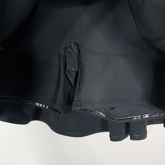 Spanx Medium M Black Booty Boost 14" Skort Perforated Woven Short Liner Ruffled - Picture 6 of 13